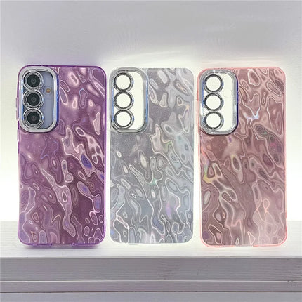 For Samsung Galaxy A16 4G / 5G Case IMD Design Shockproof PC+TPU Phone Cover with Glass Lens Film