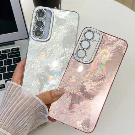 For Samsung Galaxy A16 4G / 5G Case IMD Design Shockproof PC+TPU Phone Cover with Glass Lens Film