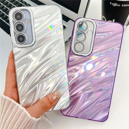 For Samsung Galaxy A16 4G / 5G Case IMD Design Shockproof PC+TPU Phone Cover with Glass Lens Film