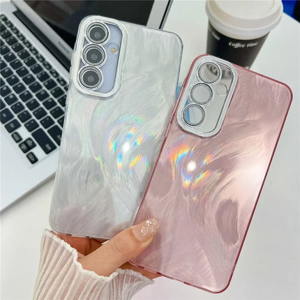 For Samsung Galaxy A16 4G / 5G Case IMD Design Shockproof PC+TPU Phone Cover with Glass Lens Film