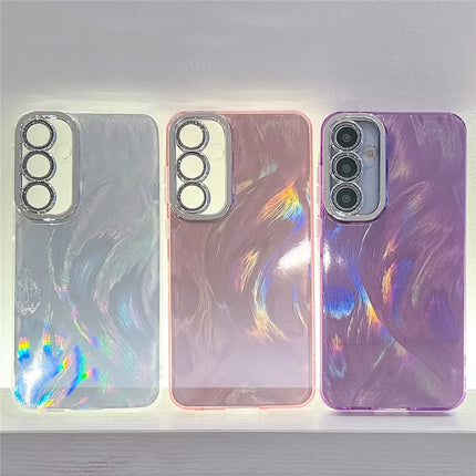 For Samsung Galaxy A16 4G / 5G Case IMD Design Shockproof PC+TPU Phone Cover with Glass Lens Film
