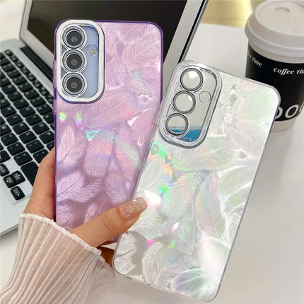 For Samsung Galaxy A16 4G / 5G Case IMD Design Shockproof PC+TPU Phone Cover with Glass Lens Film