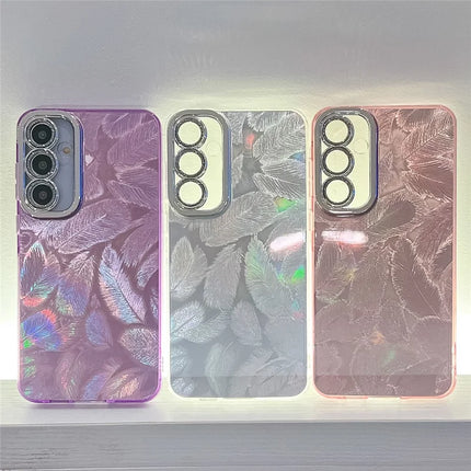 For Samsung Galaxy A36 5G / A56 5G Case IMD Design Shockproof PC+TPU Phone Cover with Glass Lens Film
