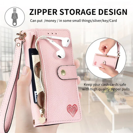 For Motorola Moto G55 5G Case RFID Blocking Zipper Pocket Leather Wallet Phone Cover