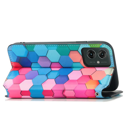 CASENEO RFID Blocking Case For Motorola Moto G55 5G Wallet Leather Cover Pattern Print