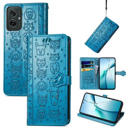 For Motorola Moto G55 5G Case Leather Wallet Flip Phone Cover Cute Cat Dog Pattern
