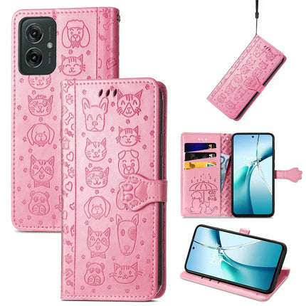 For Motorola Moto G55 5G Case Leather Wallet Flip Phone Cover Cute Cat Dog Pattern