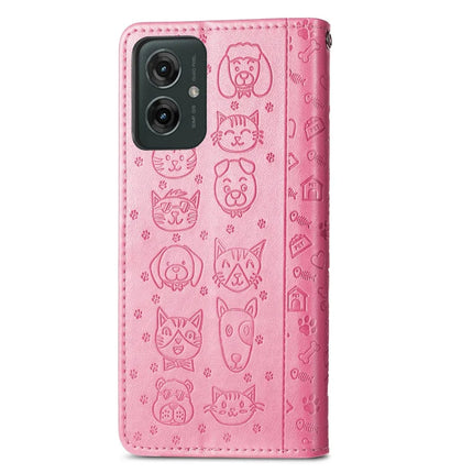 For Motorola Moto G55 5G Case Leather Wallet Flip Phone Cover Cute Cat Dog Pattern