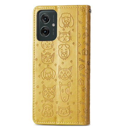 For Motorola Moto G55 5G Case Leather Wallet Flip Phone Cover Cute Cat Dog Pattern
