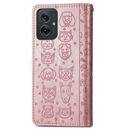 For Motorola Moto G55 5G Case Leather Wallet Flip Phone Cover Cute Cat Dog Pattern