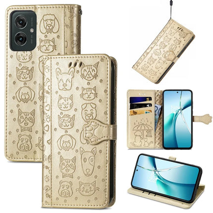 For Motorola Moto G55 5G Case Leather Wallet Flip Phone Cover Cute Cat Dog Pattern