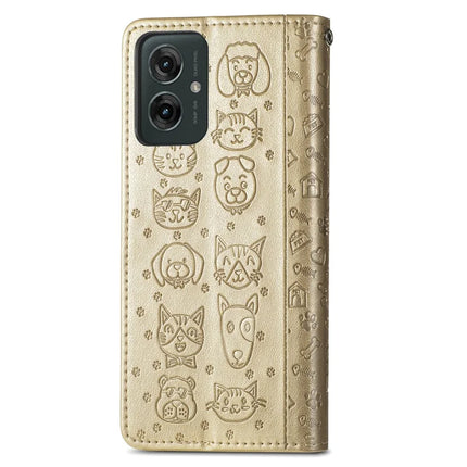 For Motorola Moto G55 5G Case Leather Wallet Flip Phone Cover Cute Cat Dog Pattern