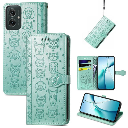 For Motorola Moto G55 5G Case Leather Wallet Flip Phone Cover Cute Cat Dog Pattern