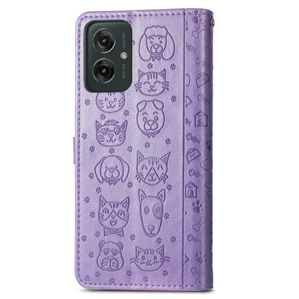 For Motorola Moto G55 5G Case Leather Wallet Flip Phone Cover Cute Cat Dog Pattern