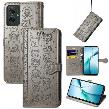 For Motorola Moto G55 5G Case Leather Wallet Flip Phone Cover Cute Cat Dog Pattern