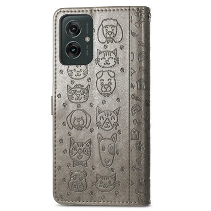 For Motorola Moto G55 5G Case Leather Wallet Flip Phone Cover Cute Cat Dog Pattern