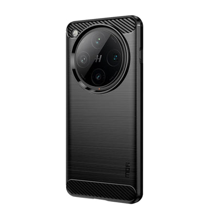 For Oppo Find X8 Pro 5G Back Cover MOFI Brushed Texture Carbon Fiber Soft TPU Case - Black
