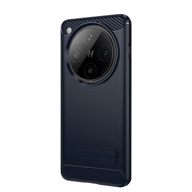For Oppo Find X8 Pro 5G Back Cover MOFI Brushed Texture Carbon Fiber Soft TPU Case - Blue