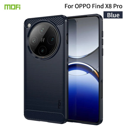 For Oppo Find X8 Pro 5G Back Cover MOFI Brushed Texture Carbon Fiber Soft TPU Case