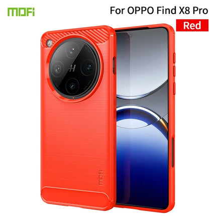 For Oppo Find X8 Pro 5G Back Cover MOFI Brushed Texture Carbon Fiber Soft TPU Case