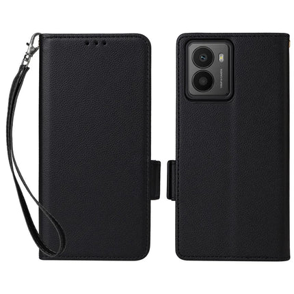 For HMD Fusion 5G Case Litchi Texture PU Leather Wallet Flip Phone Cover - Black