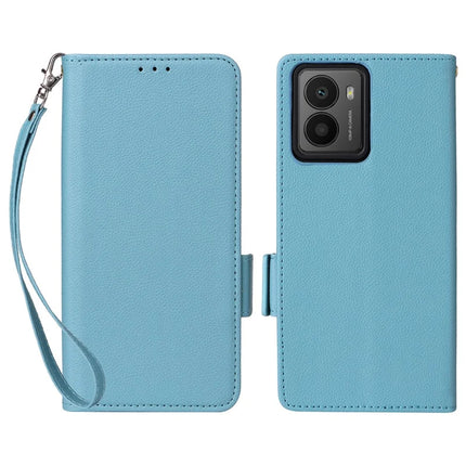 For HMD Fusion 5G Case Litchi Texture PU Leather Wallet Flip Phone Cover - Baby Blue