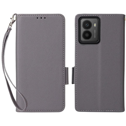For HMD Fusion 5G Case Litchi Texture PU Leather Wallet Flip Phone Cover - Grey