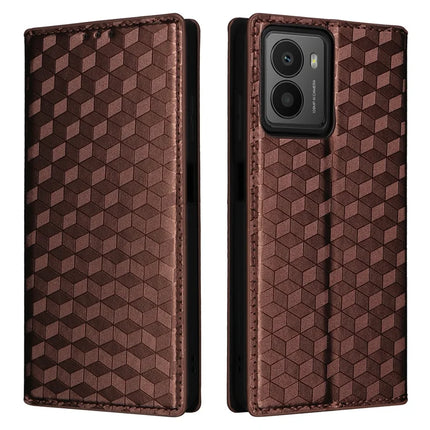 For HMD Fusion 5G Wallet Case Rhombus Imprinted Leather Phone Cover - Brown