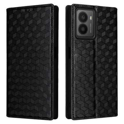 For HMD Fusion 5G Wallet Case Rhombus Imprinted Leather Phone Cover - Black