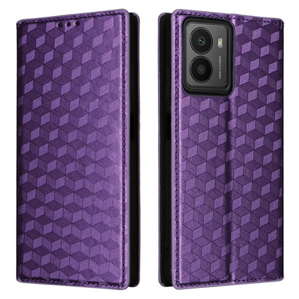 For HMD Fusion 5G Wallet Case Rhombus Imprinted Leather Phone Cover - Purple