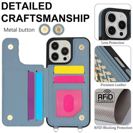 For iPhone 16 Pro Case with Card Holder, Kickstand, RFID Blocking PU+TPU Phone Back Cover