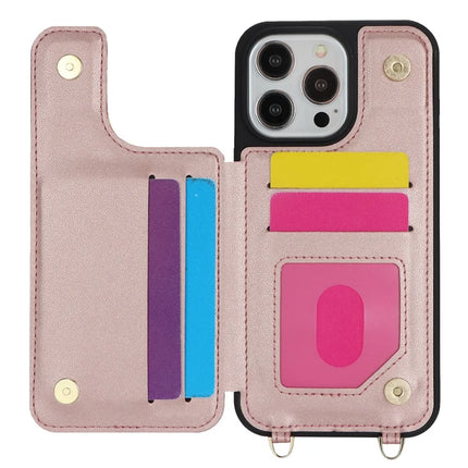 For iPhone 16 Pro Case with Card Holder, Kickstand, RFID Blocking PU+TPU Phone Back Cover