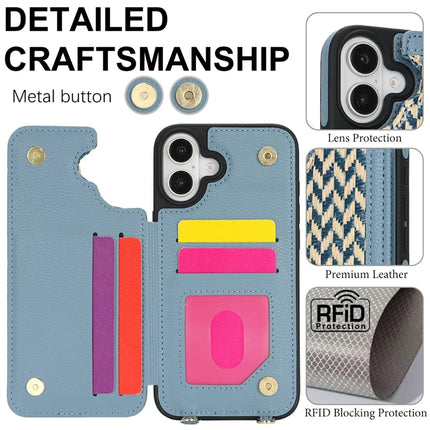 For iPhone 16 Plus Case with Card Holder, Kickstand, RFID Blocking PU+TPU Phone Back Cover