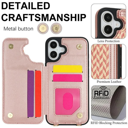 For iPhone 16 Plus Case with Card Holder, Kickstand, RFID Blocking PU+TPU Phone Back Cover