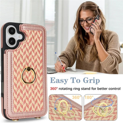 For iPhone 16 Plus Case with Card Holder, Kickstand, RFID Blocking PU+TPU Phone Back Cover