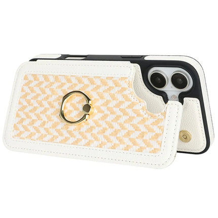 For iPhone 16 Plus Case with Card Holder, Kickstand, RFID Blocking PU+TPU Phone Back Cover