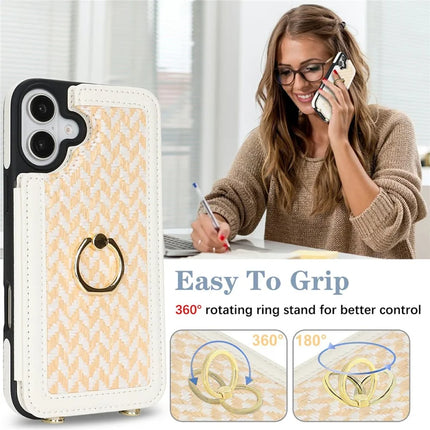 For iPhone 16 Plus Case with Card Holder, Kickstand, RFID Blocking PU+TPU Phone Back Cover