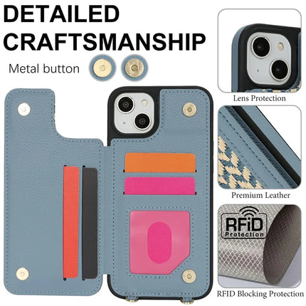 For iPhone 14  /  13 Case with Card Holder, Kickstand, RFID Blocking PU+TPU Phone Back Cover