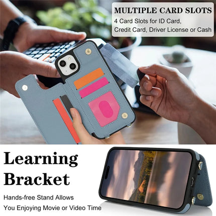 For iPhone 14  /  13 Case with Card Holder, Kickstand, RFID Blocking PU+TPU Phone Back Cover