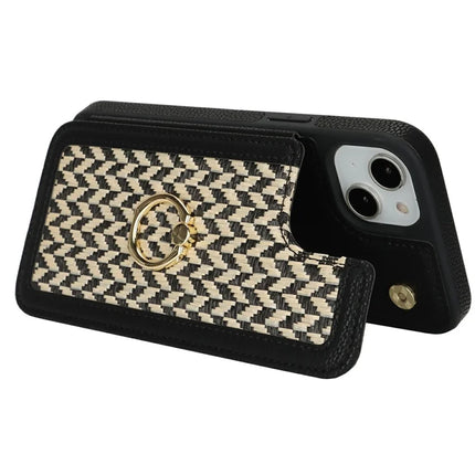 For iPhone 14  /  13 Case with Card Holder, Kickstand, RFID Blocking PU+TPU Phone Back Cover