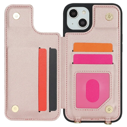 For iPhone 14  /  13 Case with Card Holder, Kickstand, RFID Blocking PU+TPU Phone Back Cover