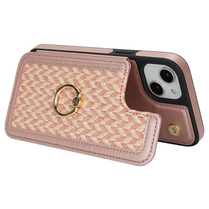 For iPhone 14  /  13 Case with Card Holder, Kickstand, RFID Blocking PU+TPU Phone Back Cover