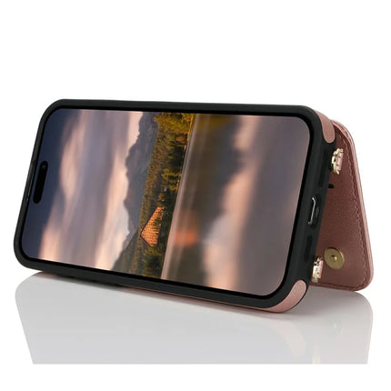 For iPhone 14  /  13 Case with Card Holder, Kickstand, RFID Blocking PU+TPU Phone Back Cover