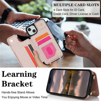 For iPhone 14  /  13 Case with Card Holder, Kickstand, RFID Blocking PU+TPU Phone Back Cover