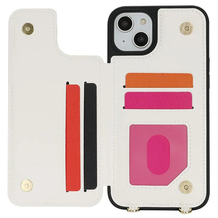 For iPhone 14  /  13 Case with Card Holder, Kickstand, RFID Blocking PU+TPU Phone Back Cover