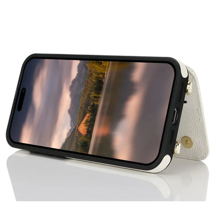 For iPhone 14  /  13 Case with Card Holder, Kickstand, RFID Blocking PU+TPU Phone Back Cover