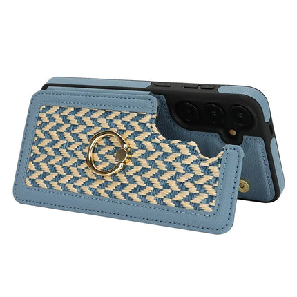 For Samsung Galaxy A55 5G Case with Card Holder, Kickstand, RFID Blocking PU+TPU Phone Back Cover