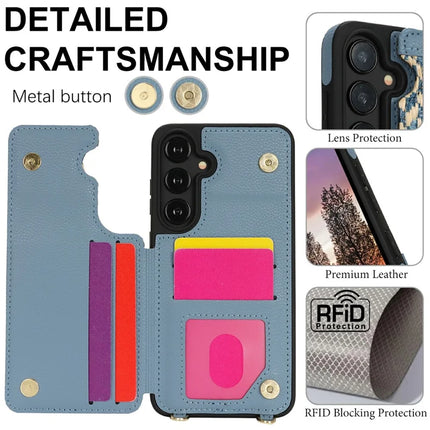 For Samsung Galaxy A55 5G Case with Card Holder, Kickstand, RFID Blocking PU+TPU Phone Back Cover