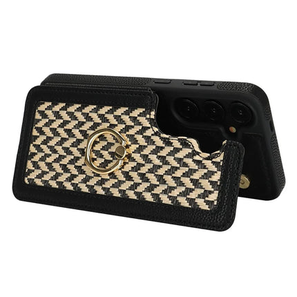 For Samsung Galaxy A55 5G Case with Card Holder, Kickstand, RFID Blocking PU+TPU Phone Back Cover
