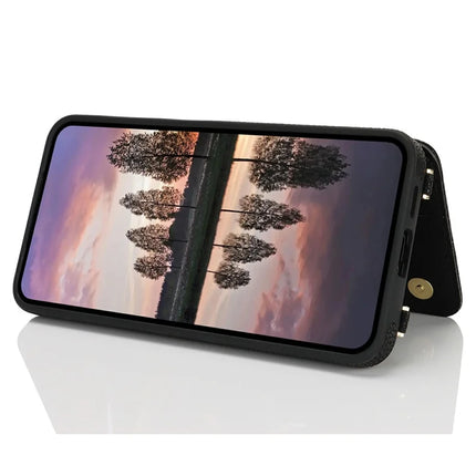 For Samsung Galaxy A55 5G Case with Card Holder, Kickstand, RFID Blocking PU+TPU Phone Back Cover